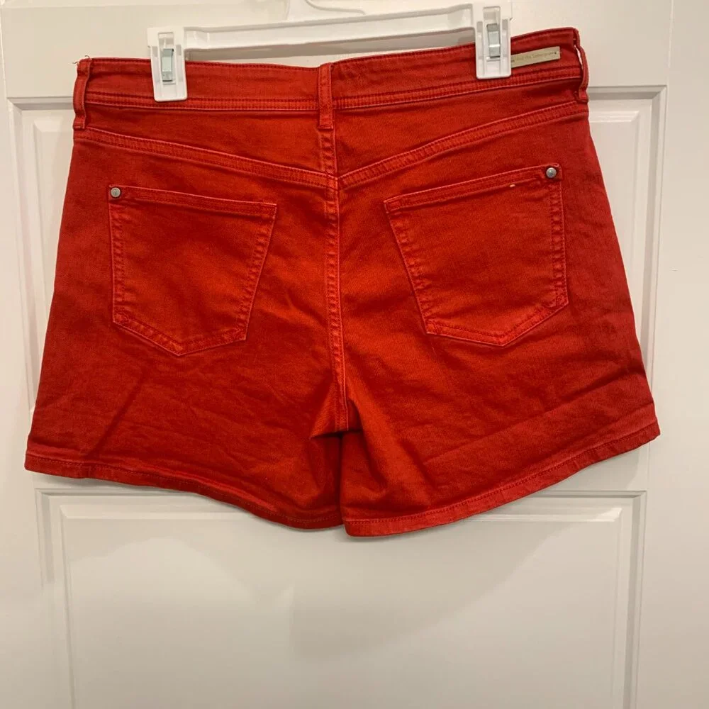 Anthropologie Pilcro Hyphen Red Mid Rise Denim Shorts - Picture 2 of 5